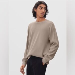 Everlane Men's Thermal Organic Cotton Crewneck in Burnt Sugar Small
